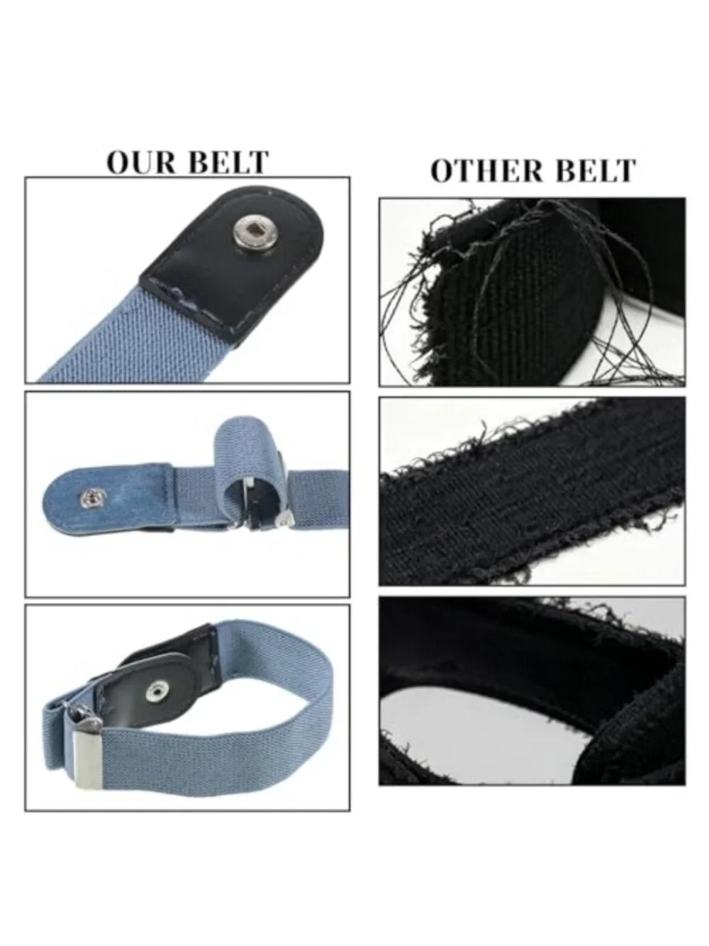 No Buckle Elastic Stretch Adjustable Belt for Pants Jeans Side Belt Unisex 4